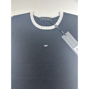 White Fox Black Riviera Views Knit Tee-size Small NWT